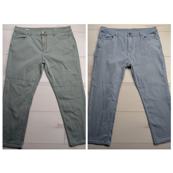 Mugsy Jeans Mens 40x30 (Fits 40x27) Green Gray Hydes Straight Stretch Lot of 2